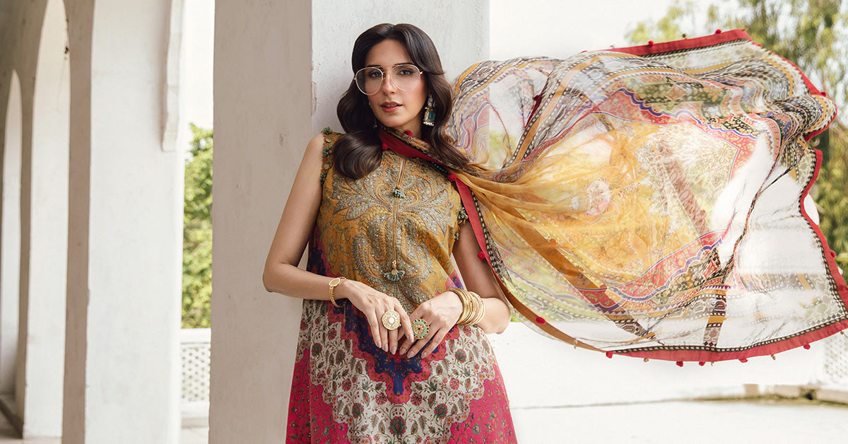 3 Piece Unstitched Embroidered Cambric Suit | MPT-2710-A