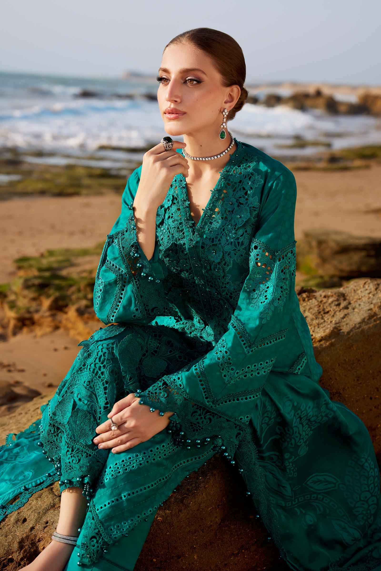 3 Piece Unstitched Embroidered Organza Lawn Suit | EID LAWN-25-05