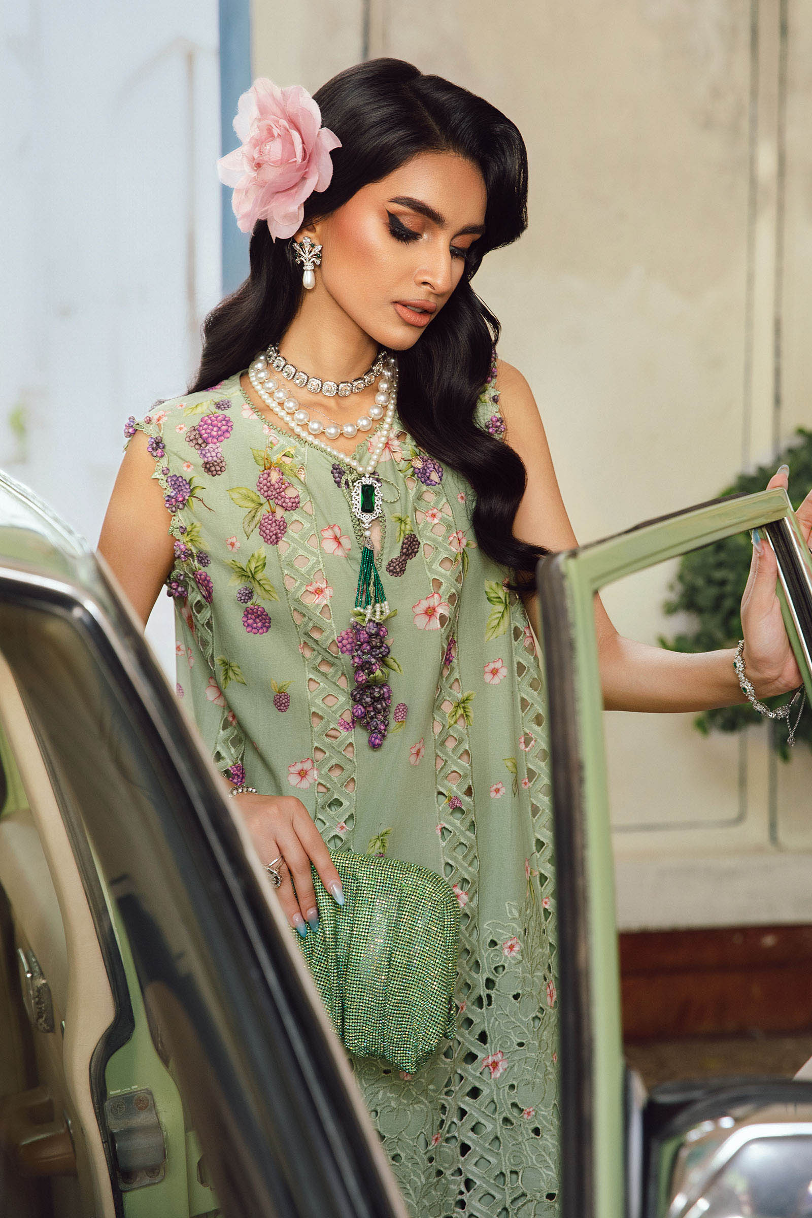 3 Piece Unstitched Embroidered Cambric Suit | MPT-2706-A