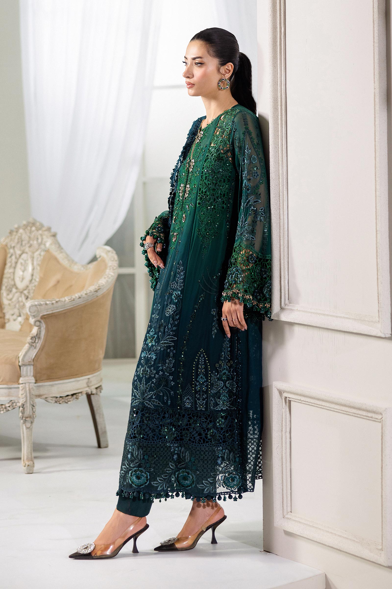3 Piece Unstitched Embroidered Chiffon Suit | MPC-25-106
